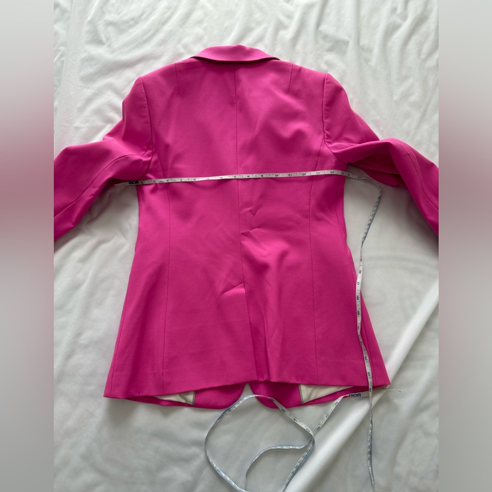 Amazing fun bright pink Banana republic light wool blazer in size 0 - Picture 3 of 4